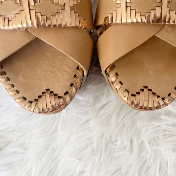 Belle by Sigerson Morrison Woven Metallic Sandals - Picture 5 of 12